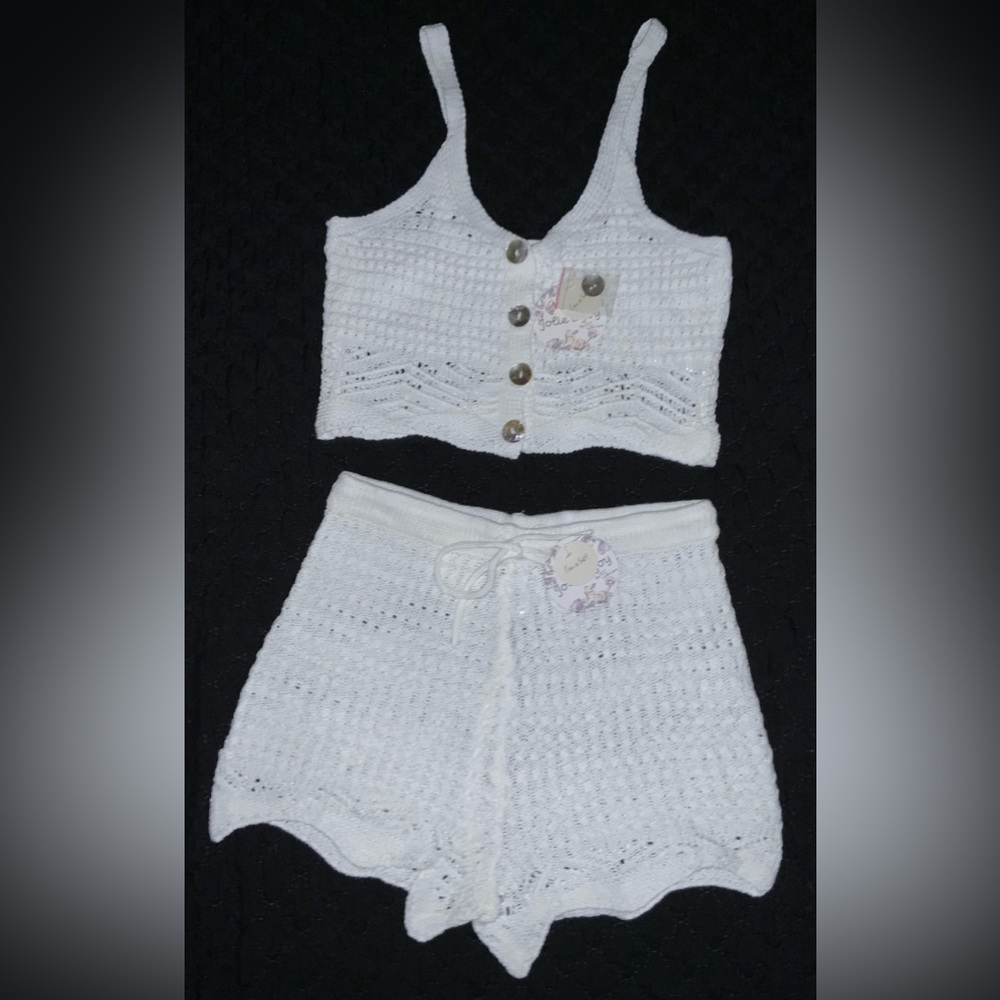 Women’s White Jolie & Joy Two Piece Crochet Set Sz: S - NWT